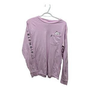 Rip N dip Light Pink Long Sleeve Tee with Graphic